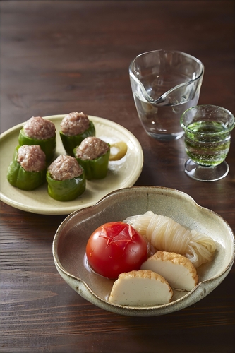 ピーマンの焼売、合うおでん種：魚河岸あげ®、合うお酒：「石鎚 純米吟醸」（石鎚酒造）・冷酒