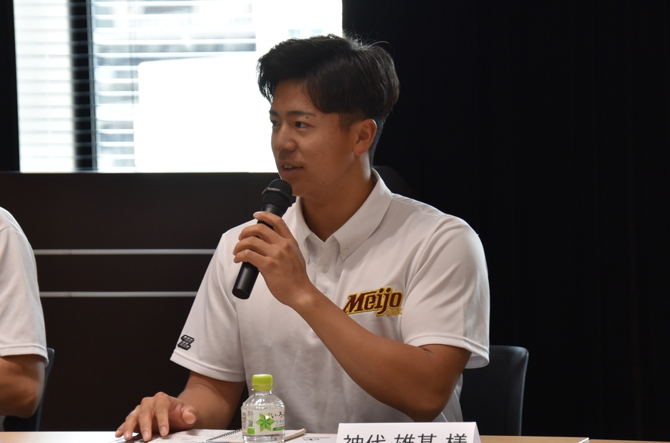 硬式野球部の神代選手