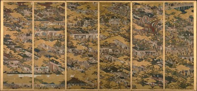 国宝 「洛中洛外図屏風(舟木本)」(左隻) 岩佐又兵衛筆 江戸時代・17世紀 東京国立博物館蔵