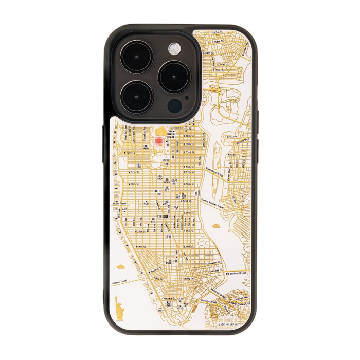 FLASH NY回路地図 iPhone 15 Proケース　白