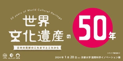 世界遺産条約制定50周年記念シンポジウム 「世界文化遺産の50年：日本の貢献のこれまでとこれから」を 2024年1月20日(土)京都大学にて開催