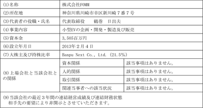 【FOMM社の概要】