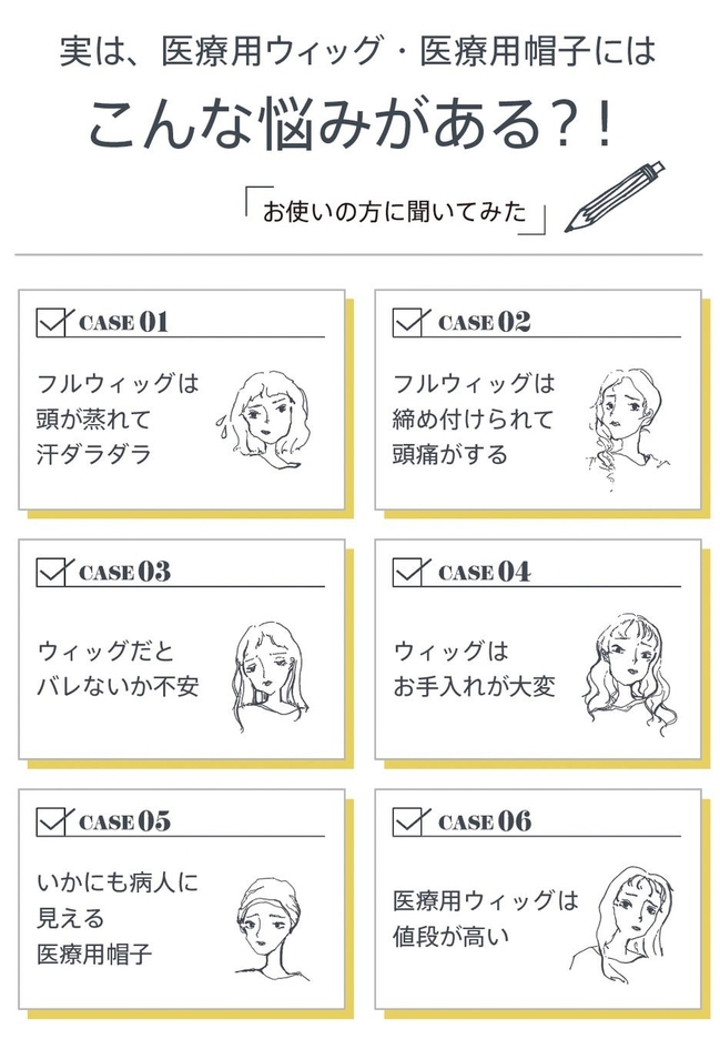 医療用ウィッグのお悩み