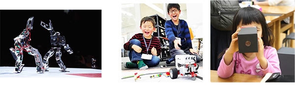 (左)「カメラ・オブスキュラ」を作ろう！　(真ん中)プログラボ体験教室　(右)「カメラ・オブスキュ」を作ろう
