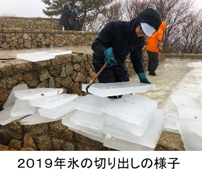 ２０１９年氷の切り出しの様子