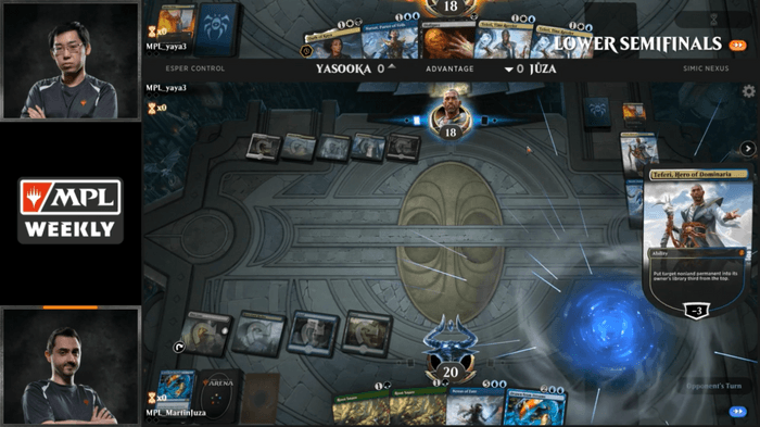 PCゲーム「MTGアリーナ」を使ったMPL所属選手によるリーグ戦の様子
