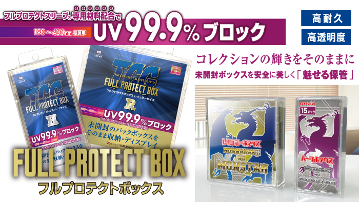 UV99.9%カット！未開封BOXをそのまま保護＆コレクションできる