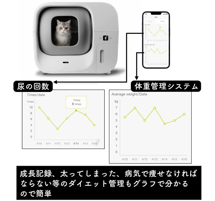 体重と尿回数をグラフ表示