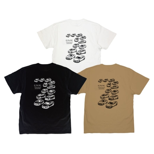 2401HD41-07 シビック Honda CIVIC HISTORY Tシャツ