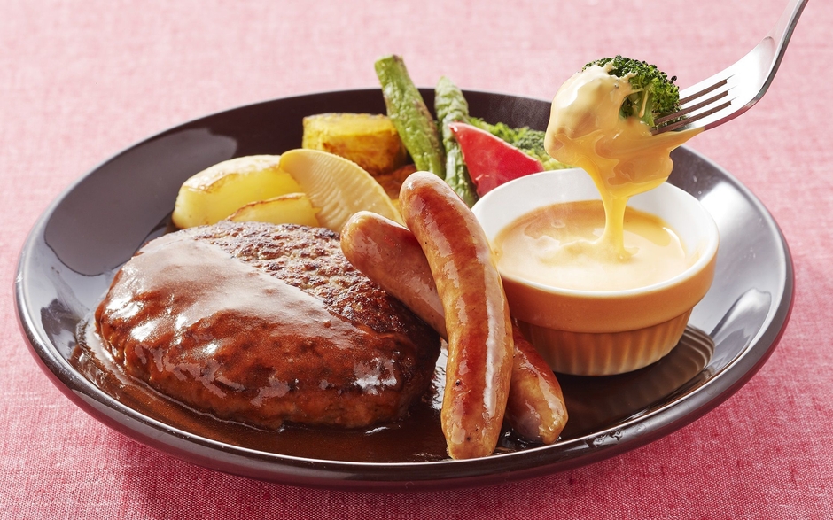 ごろごろ野菜のチーズフォンデュハンバーグ ハンバーグ&ソーセージ