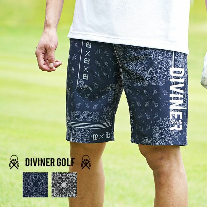 【DIVINER GOLF】オリジナルペイズリー柄ハーフパンツ/ショーツ