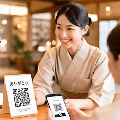 心付け文化を今の時代に合わせてQRで気軽に取り入れました。