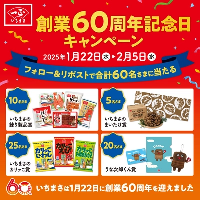 おかげさまで、いちまさ（一正蒲鉾）は創業60周年！感謝の気持ちをギュッと詰め込んだ「商品セット」が 60名さまに当たるXキャンペーンをスタート