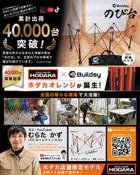 「のび台」が販売開始1年6か月で累計出荷4万台突破　 Buildsy、ホダカ限定カラー「ホダカオレンジ」を発売　 ― 登録者27万人超の大工YouTuber「むらた かず」が紹介 ―