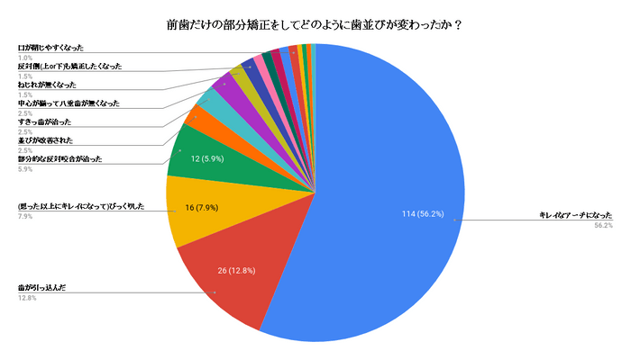 前歯だけの部分矯正をしてどのように歯並びが変わったか？