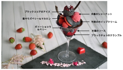 「赤と黒の大人苺パフェ」