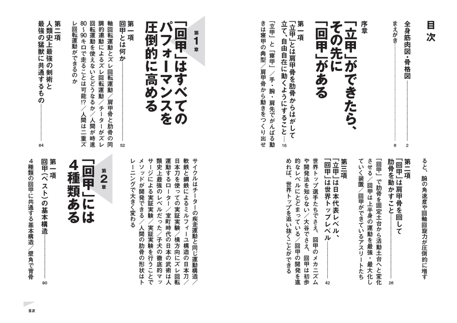 『肩甲骨が回れば、 アスリートの才能が爆発的に開花する!』目次①