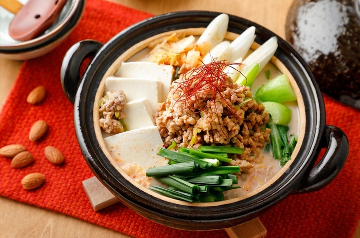 ビタミンACEで免疫力アップ!アーモンドミルクキムチ担々鍋