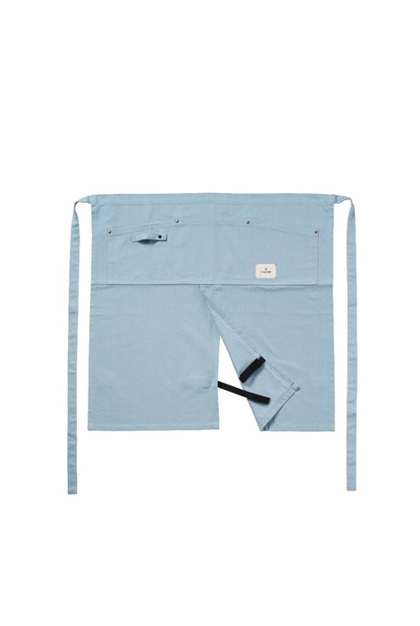 オーガニックコットンワークエプロン(ハーフ) ブルー