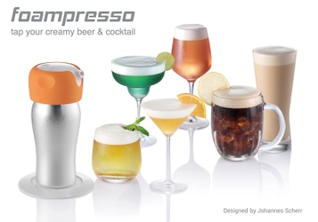 「ビア・カクテル」を創造し、 新たなビールの楽しさを提供する、 ハイスペック・フォームデバイス “Foampresso”(フォームプレッソ)アメリカ・日本同時発表！