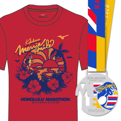 カラカウアメリーマイル参加記念Tシャツ・完走メダル