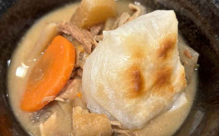 焼き餅入り鶏味噌けんちん汁