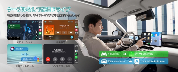乱雑なケーブルとお別れ！CarPlayもAndroid Autoもワイヤレスでスッキリ接続