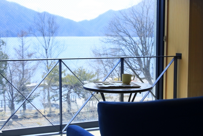 レイクビューラウンジで寛ぎのひととき