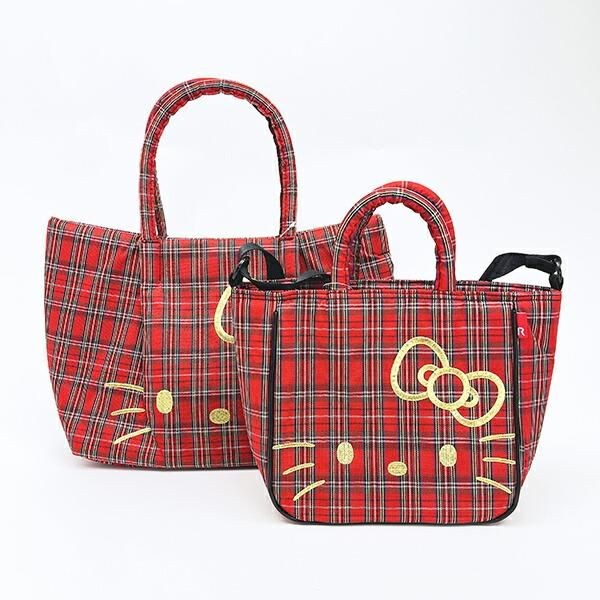 ハリ感ある生地で高見え!キティ×ルートートのチェック柄バッグは今期のトレンドど真ん中