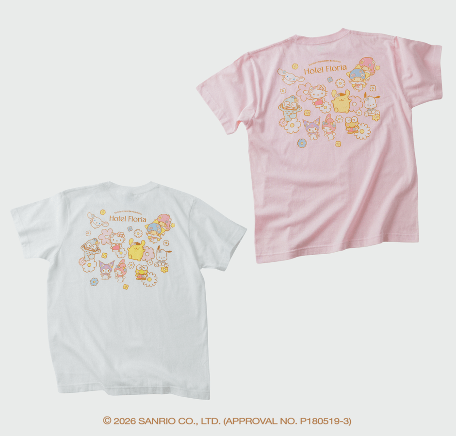 Tシャツ サンリオキャラクターズ(PINK / WHITE 各S・M・L・XLサイズ)/ 各4,180円(税込)