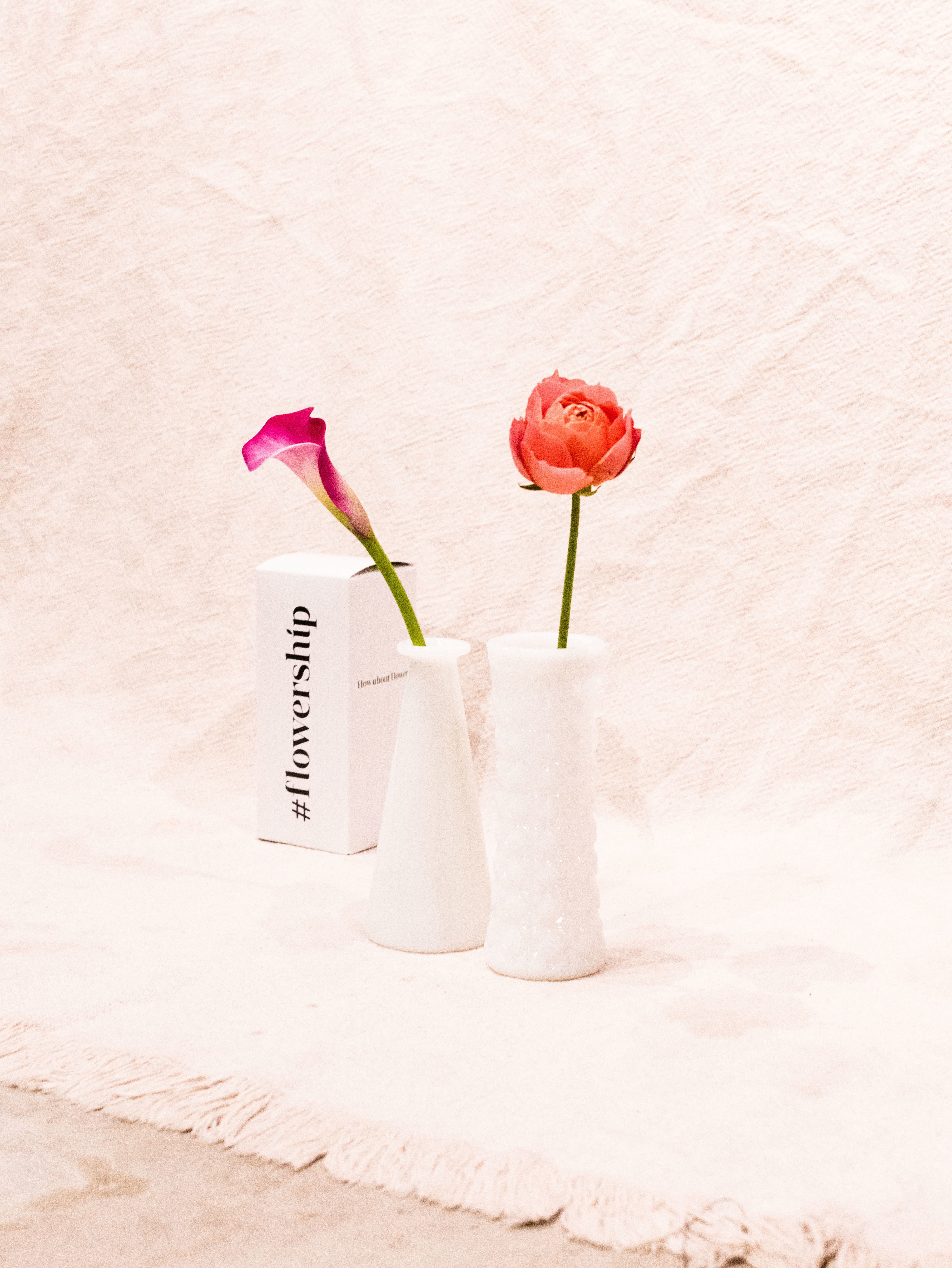 2023年1月より#flowershipが「ミルクガラス」を使った オリジナル花瓶
