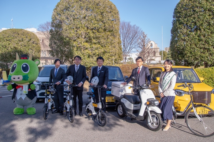 電動サイクル出発式の様子