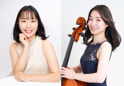 木村理佐［オルガン］（左）、 日下部杏奈［チェロ］（右）
