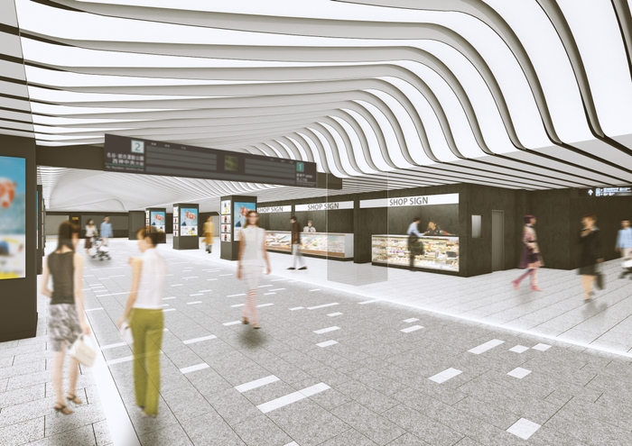 ▲三宮駅構内リニューアルイメージ (提供:神戸市交通局)