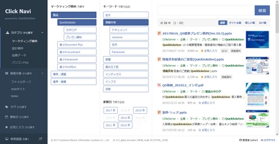 「探し方」改革！クリックだけで情報探し！「Click Navi」を販売開始～　ナレッジ共有/技術伝承を強力に支援　～