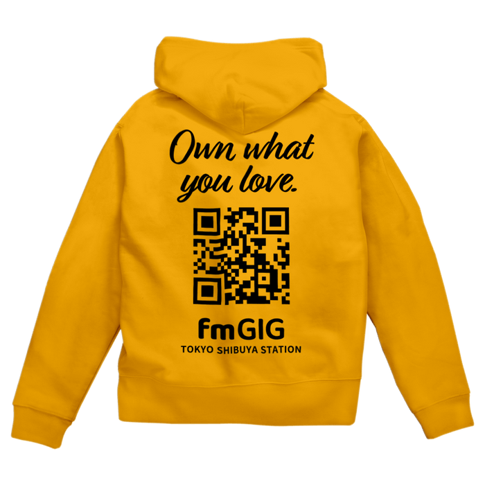 ジップパーカー裏面デザイン（ゴールド）