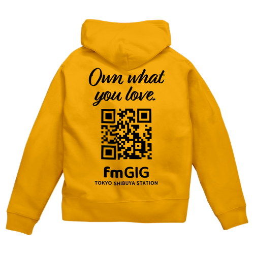 ジップパーカー裏面デザイン(ゴールド)