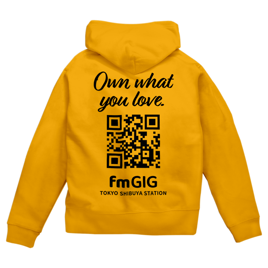 ジップパーカー裏面デザイン(ゴールド)