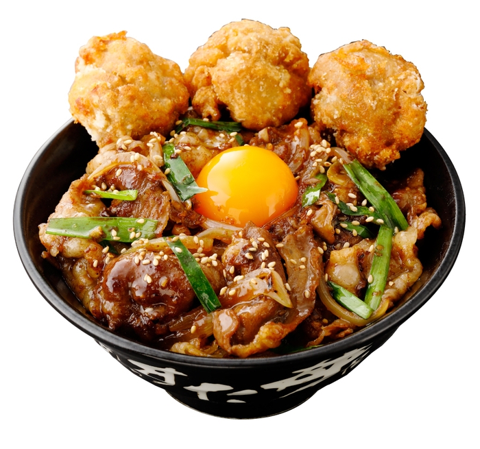 肉W盛り!究極の焼肉丼 唐揚げ合盛り