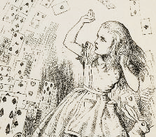 ジョン・テニエル『不思議の国のアリス』挿絵(部分)1865年