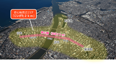 新潟県新潟市中央区都心軸「にいがた2km」内