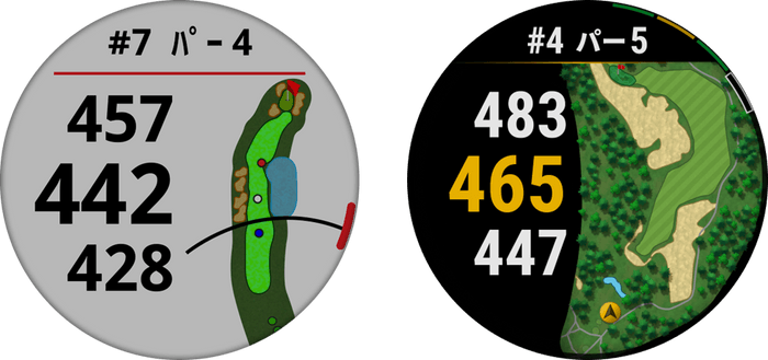 コースレイアウトマップ比較(左：『Approach S62』  右：『Approach S70』)