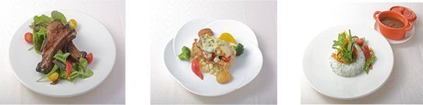 (左)ガラムマサラ使用(中央)イタリアンパセリ、セルフィーユ使用(右)ガラムマサラ使用