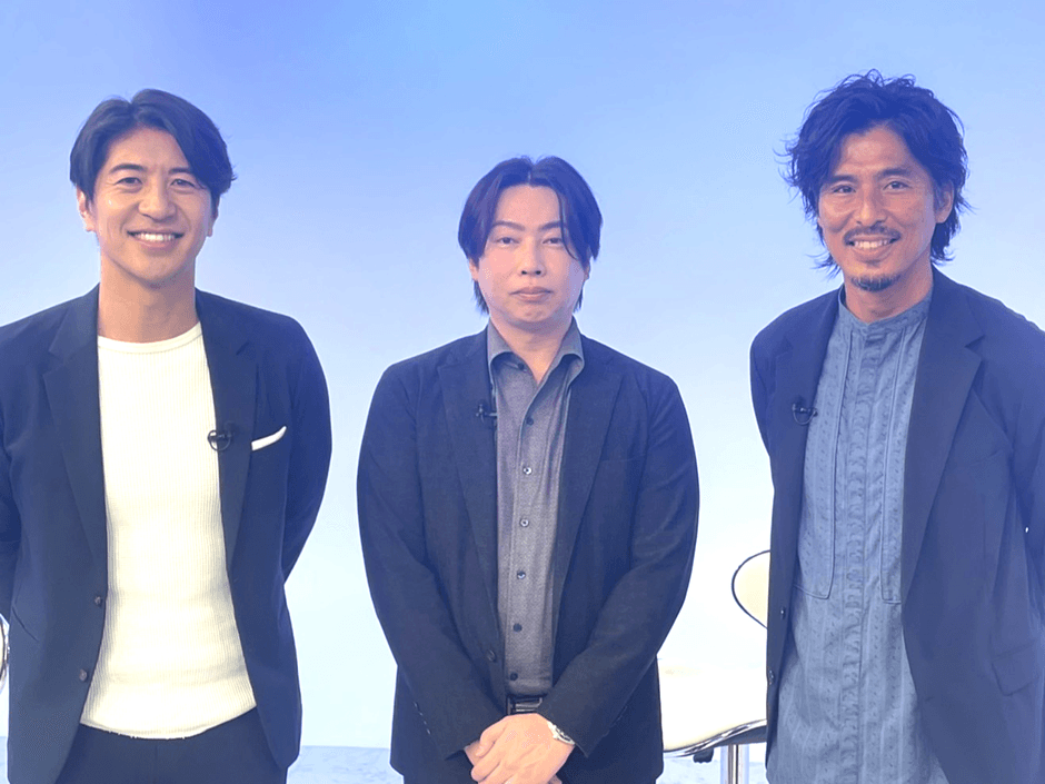 (左から)田中大貴アナ、原本一正氏、中澤佑二氏