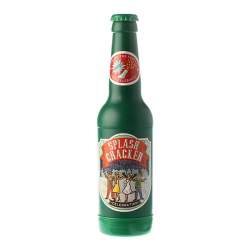 「ビール瓶パーティークラッカー グリーン」価格：429円／サイズ容量：Φ6×H22.5cm／中の四角い紙のサイズ：10mm