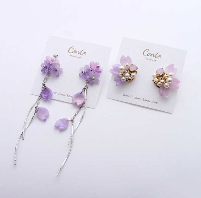 夜風桜・花宵桜 太陽光の下での色変化