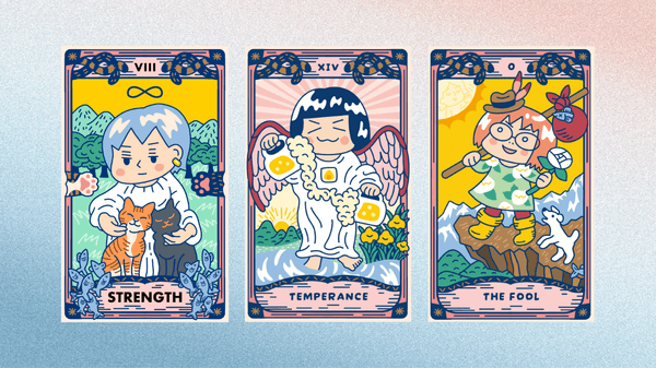 占い結果を元に、オリジナルタロット風似顔絵を作成。SNSや名刺にお使いください。(オプション内容となります。)