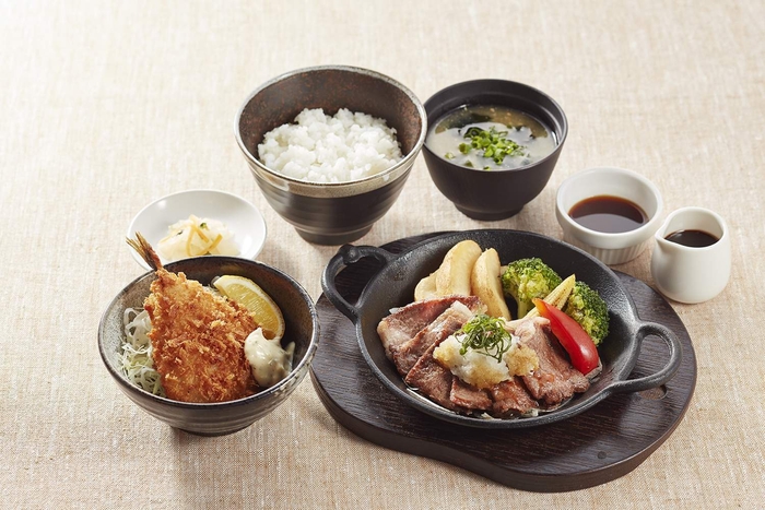 【ジョナサン】九州産黒毛和牛 さっぱりゆずぽん焼肉&五島列島あじフライ膳