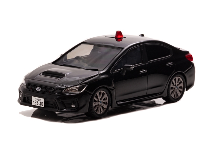 1/43 スバル WRX S4 2.0GT Eye Sight (VAG) 2018 青森県警察交通部交通機動隊車両(覆面 黒):左前
