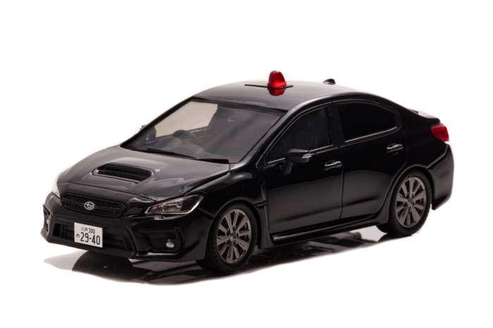 1/43 スバル WRX S4 2.0GT Eye Sight (VAG) 2018 青森県警察交通部交通機動隊車両(覆面 黒)：左前